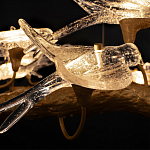 Люстра подвесная с прозрачными стеклянными птичками на ветвях Диаметр 80 см Serip Voa варинант исполнения - 10 | Loft Concept в Брянске