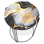 Стол журнальный круглый со столешницей из стекла Gold and Black Marble варинант исполнения - 2 | Loft Concept в Брянске