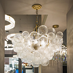 Люстра подвесная с рифлёными стеклянными шарами в форме воздушного облака Berries Chandelier варинант исполнения - 4 | Loft Concept в Брянске