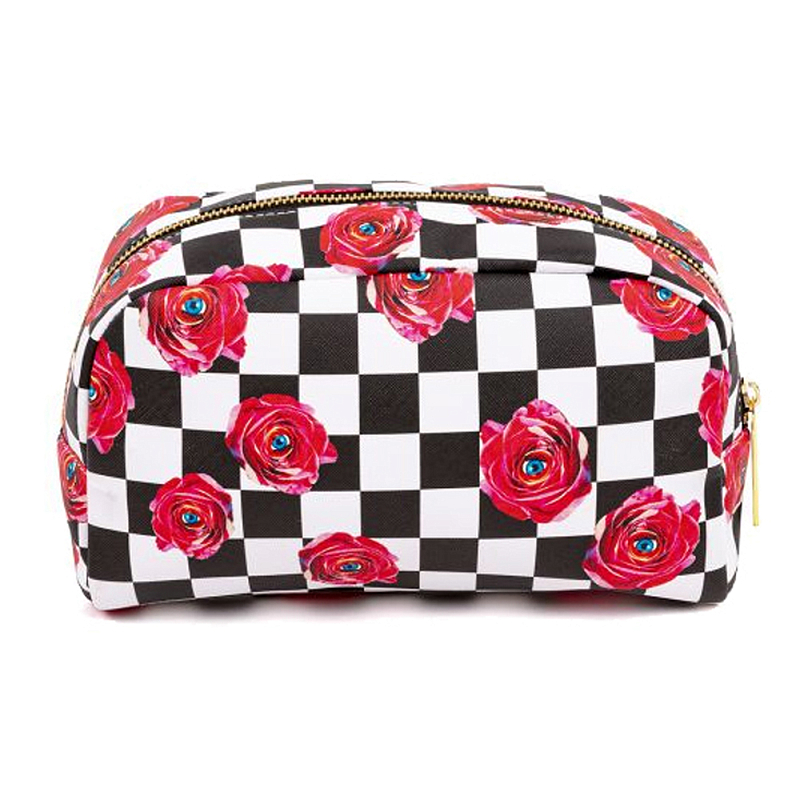 Косметичка Seletti Roses on Check Черный Красный Белый Косметичка Seletti Roses on Check Черный Красный Белый в Брянске | Loft Concept