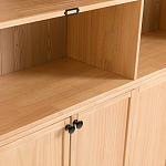 Книжный шкаф из массива сосны с металлической лестницей Burton Wood Cabinet варинант исполнения - 7 | Loft Concept в Брянске