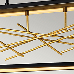 Люстра прямоугольная черного цвета с декором в виде ветвей в золотой отделке Hinkley варинант исполнения - 6 | Loft Concept в Брянске