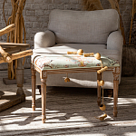 Банкетка из массива бука светло-зеленая с растительным орнаментом Raffael Angel Floral Banquette варинант исполнения - 6 | Loft Concept в Брянске