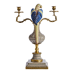 Подсвечникв образе попугая из фарфора с бронзовыми элементами Eden Garden варинант исполнения - 3 | Loft Concept в Брянске