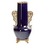Ваза темно-синяя фарфоровая с бронзовыми ручками и ножками Eden Garden варинант исполнения - 1 | Loft Concept в Брянске