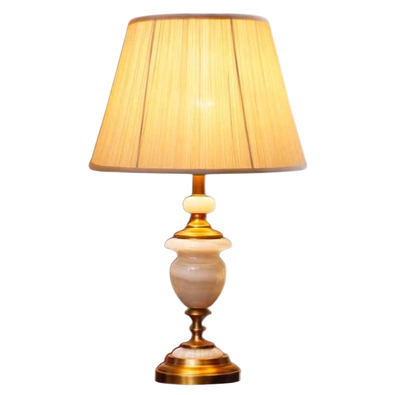 Настольная лампа керамическая с тканевым абажуром Millennium Бронза Белый в Брянске | Loft Concept 