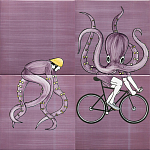 Плитка с узором Осьминог велосипедист варинант исполнения - 2 | Loft Concept в Брянске