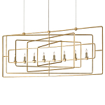 Люстра золотая из пересекающихся прямоугольных элементов Thin Intersecting Rectangles варинант исполнения - 2 | Loft Concept в Брянске