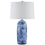Настольная лампа керамическая с бело-синими мазками Painterly Strokes варинант исполнения - 3 | Loft Concept в Брянске