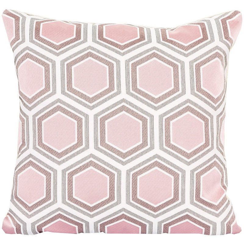 Подушка Hexagon Pink Geometry Белый Розовый пастельный в Брянске | Loft Concept 