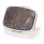 Таблетница карманная прямоугольная с 2-мя отделениями с зеркалом и накладкой из натурального камня Флюорит Silver Stone Pillboxes варинант исполнения - 2 | Loft Concept в Брянске
