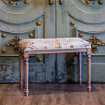 Банкетка из массива бука светло-зеленая с растительным орнаментом Raffael Angel Floral Banquette варинант исполнения - 5 | Loft Concept в Брянске