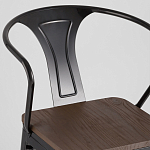 Черный глянцевый стул с сиденьем из натурального дерева TOLIX варинант исполнения - 6 | Loft Concept в Брянске