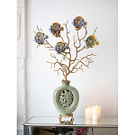 Ваза зеленая с бронзовыми ветвями и фарфоровыми рыбками Eden Garden варинант исполнения - 4 | Loft Concept в Брянске