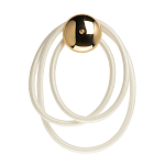 Бра с круглым золотистым основанием и белыми изогнутыми световыми линиями Luke Lampco Tracer Lamp варинант исполнения - 1 | Loft Concept в Брянске