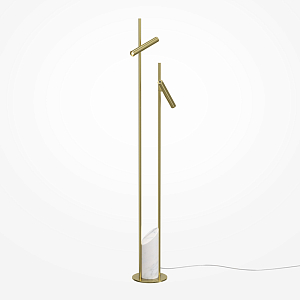 Напольный торшер светодионый золотой Lumen Duo
