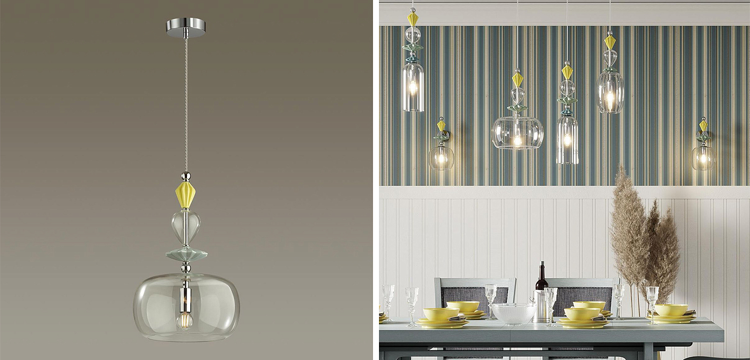 Подвесной светильник Iris Glas hanging lamp candy A chrome Подвесной светильник Iris Glas hanging lamp candy A chrome - Loft-Concept в Брянске