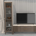 Витрина левая 1-дверная с ящиком и 5-ю белыми полками Harper Line варинант исполнения - 1 | Loft Concept в Брянске