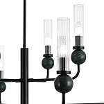 Люстра с 8-ю плафонами в форме стеклянных трубок и мраморных декоративных элементов Montreal варинант исполнения - 5 | Loft Concept в Брянске