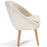 Кресло на деревянных ножках с обивкой из ткани букле Aldo Boucle Armchair варинант исполнения - 3 | Loft Concept в Брянске