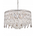 Люстра круглая с хрустальными подвесками на серебряном каркасе Roul Crystal Light варинант исполнения - 5 | Loft Concept в Брянске