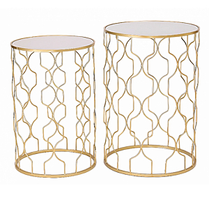 Набор из двух столов из металла Brass Symphony Geometry