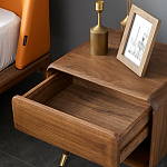 Прикроватная деревянная тумба с ящиком и нишей для хранения Moon Walnut Furniture варинант исполнения - 2 | Loft Concept в Брянске