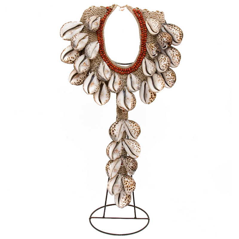 Этническое ожерелье из ракушек Aboriginal Necklace Mottled Shells Коричневый Белый Красный в Брянске | Loft Concept 