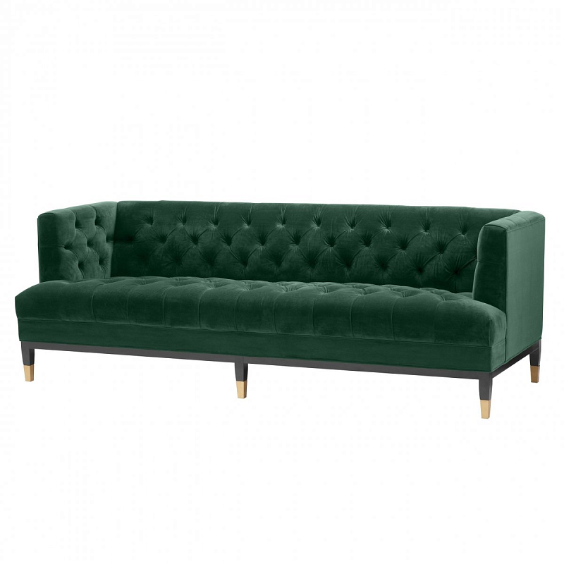 Диван Eichholtz Sofa Castelle dark green Зеленый Латунь Черный Диван Eichholtz Sofa Castelle dark green Зеленый Латунь Черный в Брянске | Loft Concept