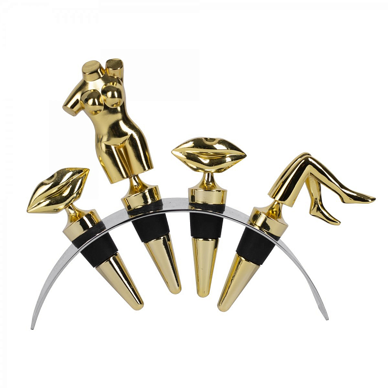 Набор пробок для бутылок ACOLYTE WINE STOPPER Латунь в Брянске | Loft Concept 