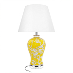 Настольная лампа желтая с изображением белых птиц Flight Among Acacia варинант исполнения - 1 | Loft Concept в Брянске