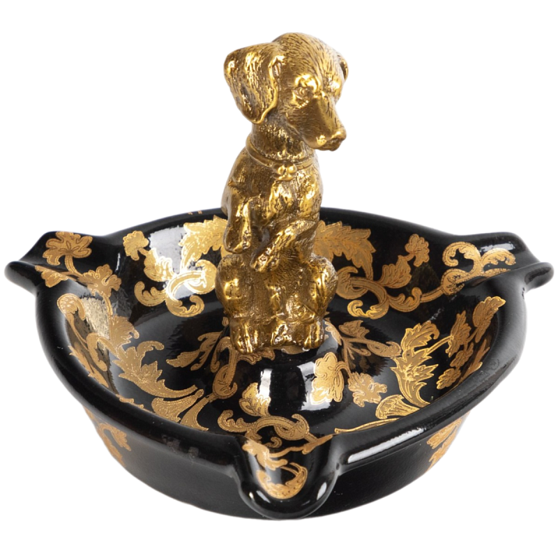 Пепельница фарфоровая Gold Dog Бронза Черный Пепельница фарфоровая Gold Dog Бронза Черный в Брянске | Loft Concept