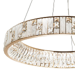 Кольцевая люстра с декором из мрамора и хрусталя Dione Ring Marble Crystal Chandelier варинант исполнения - 2 | Loft Concept в Брянске