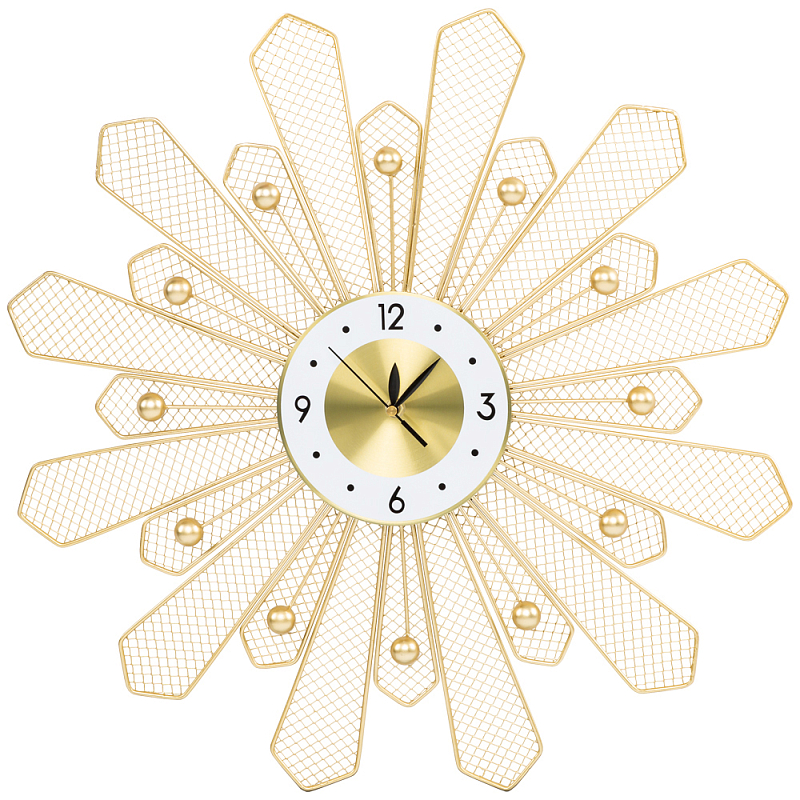 Часы настенные из металла в виде солнца с белым циферблатом Mirror Tower Clock Золотой Черный Белый Часы настенные из металла в виде солнца с белым циферблатом Mirror Tower Clock Золотой Черный Белый в Брянске | Loft Concept