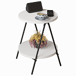 Стол приставной с 2-мя круглыми белыми столешницами ESSEL SIDE TABLE WHITE варинант исполнения - 1 | Loft Concept в Брянске