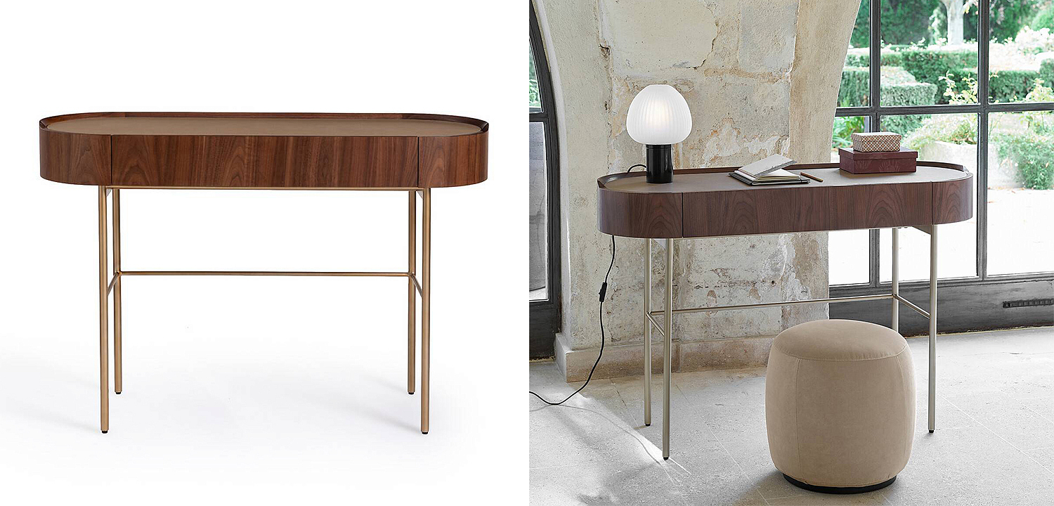 Стол-консоль Walnut and Leather Стол-консоль Walnut and Leather - Loft-Concept в Брянске