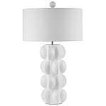 Настольная лампа белая с тканевым абажуром в форме цилиндра Morphing варинант исполнения - 4 | Loft Concept в Брянске