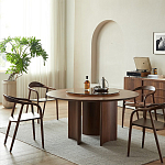 Стол обеденный круглый с двойной столешницей Walnut Wood Table варинант исполнения - 2 | Loft Concept в Брянске