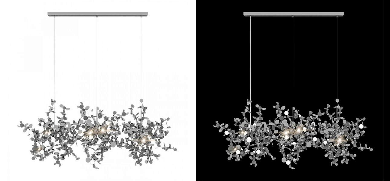 Люстра Terzani Argent Suspension Linear Silver длина 85 см Люстра Terzani Argent Suspension Linear Silver длина 85 см - Loft-Concept в Брянске