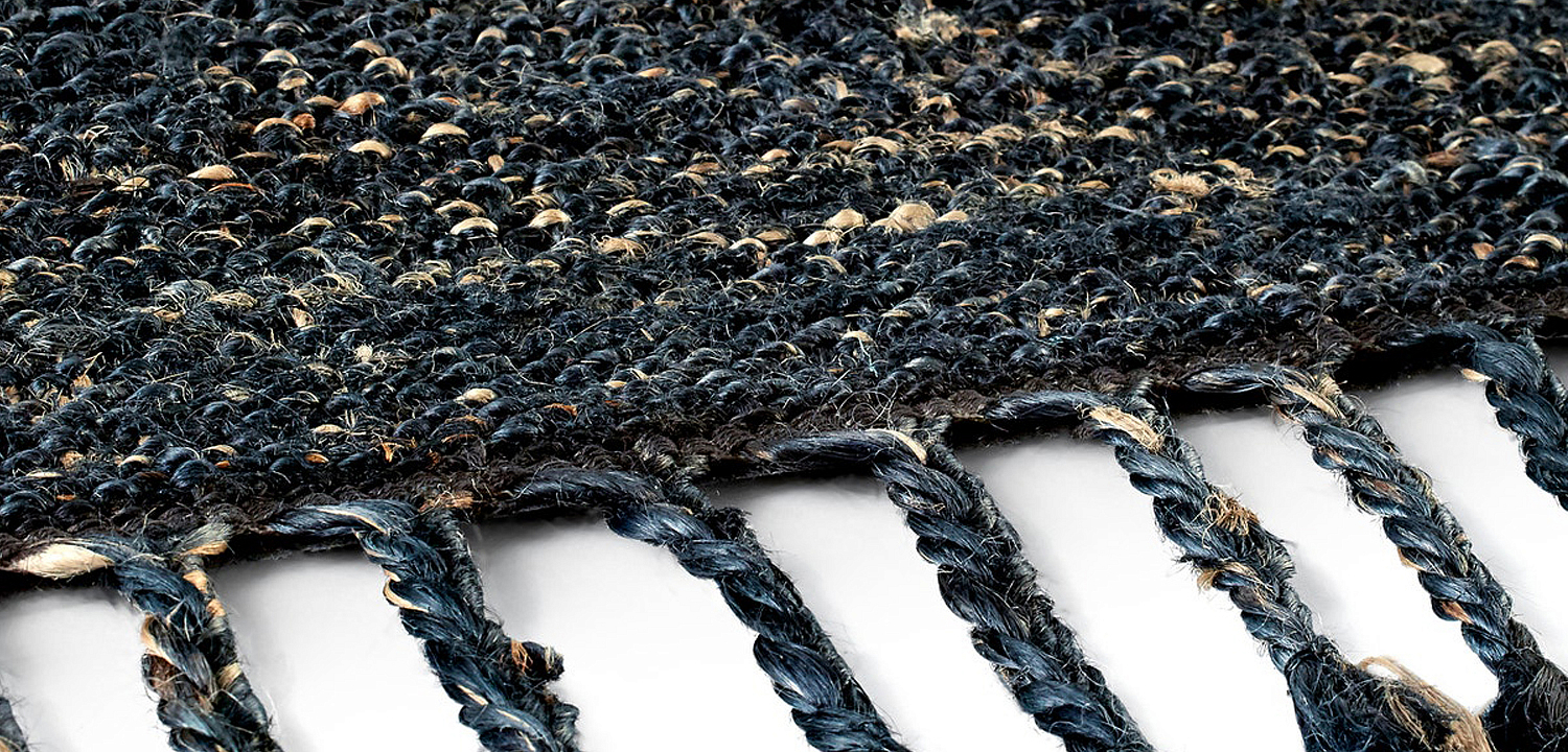 Ковер с бахромой Carpet blue 100% джут Ковер с бахромой Carpet blue 100% джут - Loft-Concept в Брянске