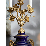 Подсвечник из темно-синего фарфора с бронзовыми элементами и цветами Eden Garden варинант исполнения - 5 | Loft Concept в Брянске