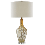 Настольная лампа с тканевым абажуром в форме цилиндра Thin Neck варинант исполнения - 2 | Loft Concept в Брянске