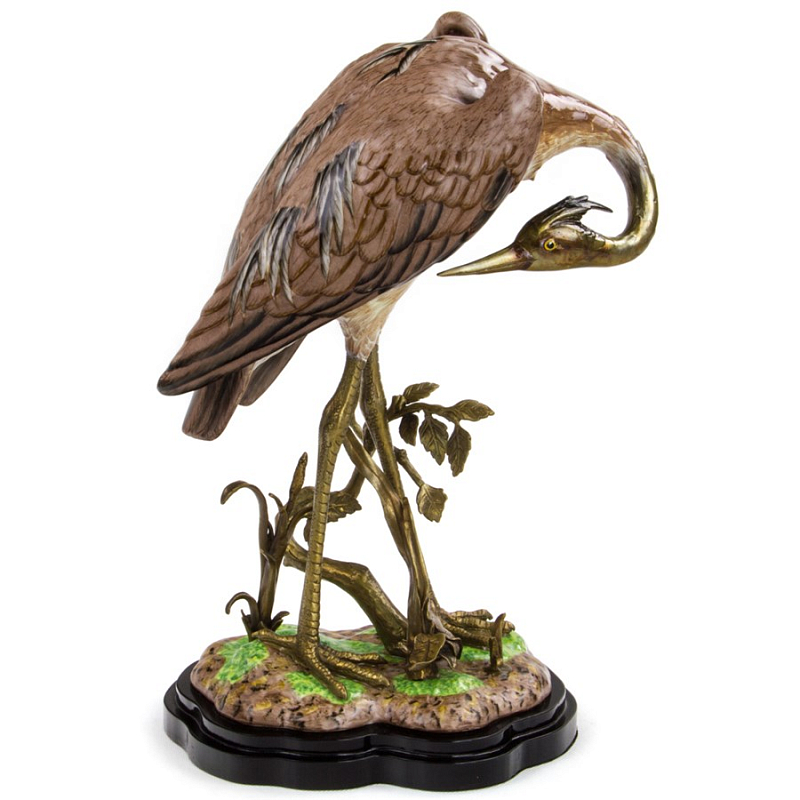 Статуэтка Porcelain Heron Коричневый Бронза Статуэтка Porcelain Heron Коричневый Бронза в Брянске | Loft Concept