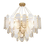 Люстра с многослойным эффектом из овальных элементов из непрозрачного стекла Conformation варинант исполнения - 4 | Loft Concept в Брянске