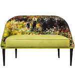 Диван двухместный из натурального бука с цветочным принтом Impressionism in Art варинант исполнения - 1 | Loft Concept в Брянске