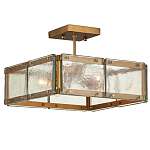 Потолочный светильник квадратный из толстого литого стекла Cast Glass варинант исполнения - 1 | Loft Concept в Брянске