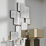 Золотое зеркальное панно из зеркальных квадратов Overlapping варинант исполнения - 2 | Loft Concept в Брянске