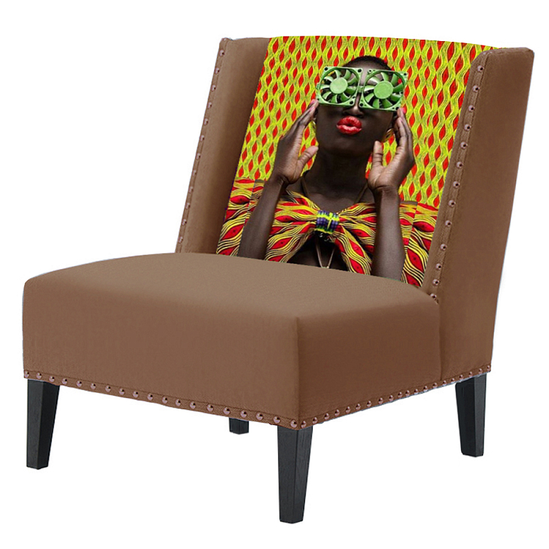 FUN Armchair Disco Beige Дизайнерское кресло с цветным принтом Бежевый FUN Armchair Disco Beige Дизайнерское кресло с цветным принтом Бежевый в Брянске | Loft Concept