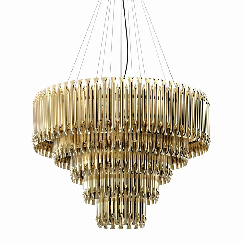 Люстра MATHENY CHANDELIER 5 SUSPENSION by DELIGHTFULL Gold Глянцевое золото матовое золото Люстра MATHENY CHANDELIER 5 SUSPENSION by DELIGHTFULL Gold Глянцевое золото матовое золото в Брянске | Loft Concept