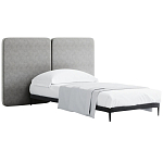 Кровать с большим мягким изголовьем Unity Grey Bed варинант исполнения - 8 | Loft Concept в Брянске